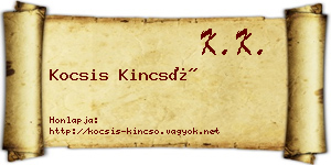 Kocsis Kincső névjegykártya