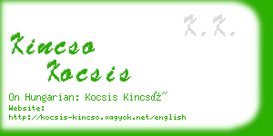 kincso kocsis business card